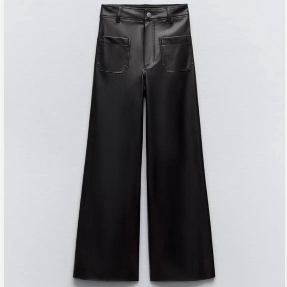Zara Faux Leather Marine Pants